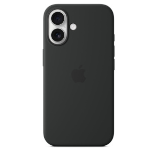 Силиконовый чехол MagSafe для iPhone 16 Plus, черный цвет