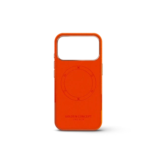Чехол Golden Concept для iPhone 18 Pro, Vegan Leather (Orange)