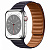 Купить Apple Watch Series 8 // 45мм GPS + Cellular // Корпус из нержавеющей стали серебристого цвета, кожаный браслет чернильного цвета, размер ремешка S/M