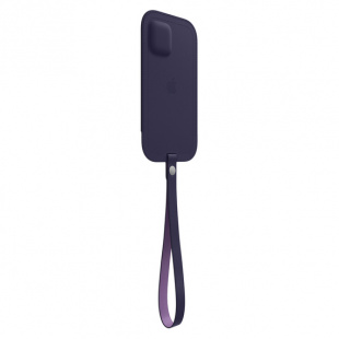 Кожаный чехол-конверт MagSafe для iPhone 12, тёмно-фиолетовый цвет