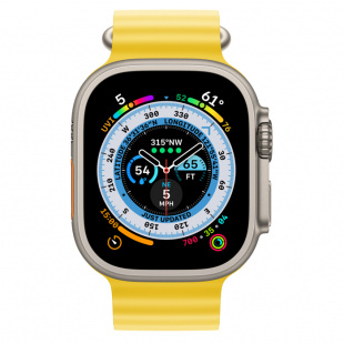 Apple Watch Ultra // 49мм GPS + Cellular // Корпус из титана, ремешок Ocean Band желтого цвета