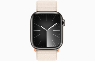 Apple Watch Series 9 // 45мм GPS+Cellular // Корпус из нержавеющей стали графитового цвета, спортивный браслет цвета "сияющая звезда"