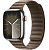Купить Apple Watch Series 9 // 41мм GPS+Cellular // Корпус из нержавеющей стали серебристого цвета, браслет серо-коричневого цвета, размер S/M