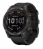 Мультиспортивные часы Garmin Fenix 7 (47mm) Sapphire Solar, титановый черный DLC корпус, черный силиконовый ремешок