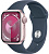 Купить Apple Watch Series 9 // 45мм GPS // Корпус из алюминия розового цвета, спортивный ремешок цвета "штормовой синий"