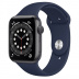 Apple Watch Series 6 // 44мм GPS // Корпус из алюминия цвета «серый космос», спортивный ремешок цвета «Тёмный ультрамарин»