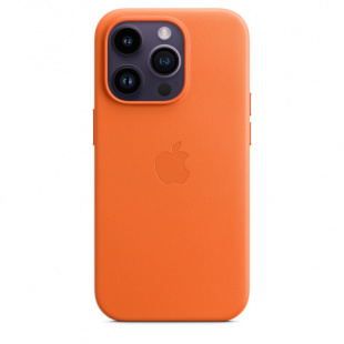 Кожаный чехол MagSafe для iPhone 14 Pro, цвет Orange/Оранжевый