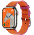 Apple Watch Series 9 Hermès // 41мм GPS+Cellular // Корпус из нержавеющей стали серебристого цвета, ремешок Twill Jump Single Tour цвета Orange/Rose Mexico