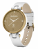 Женские умные часы Garmin Lily (34mm), светло-золотистый корпус, белый итальянский кожаный ремешок