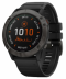 Мультиспортивные часы Garmin Fenix 6X Pro (51mm) Solar титановый серый DLC корпус, черный силиконовый ремешок