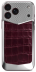 Магнитная накладка Golden Concept Magnetic Shield для iPhone 18 Pro, Alligator Edition (Burgundy)