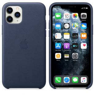 Кожаный чехол для iPhone 11 Pro Max, тёмно‑синий цвет, оригинальный Apple