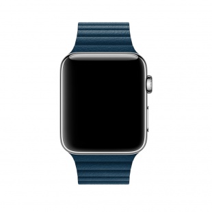 42/44мм L Кожаный ремешок цвета «космический синий» с магнитной застежкой для Apple Watch