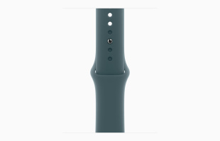 Apple Watch Series 10 // 46мм GPS // Черный глянцевый корпус из алюминия, спортивный ремешок цвета "зеленое озеро"