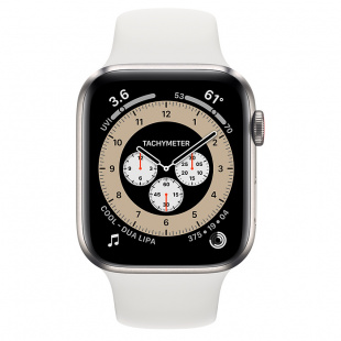 Apple Watch Series 6 // 40мм GPS + Cellular // Корпус из титана, спортивный ремешок белого цвета