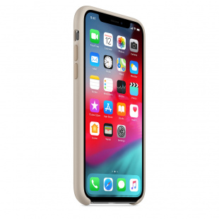 Силиконовый чехол для iPhone X / Xs, бежевый цвет, оригинальный Apple