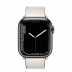 Apple Watch Series 7 // 41мм GPS + Cellular // Корпус из нержавеющей стали графитового цвета, ремешок цвета «белый мел» с современной пряжкой (Modern Buckle), размер ремешка L