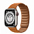 Купить Apple Watch Series 7 // 41мм GPS + Cellular // Корпус из титана, кожаный браслет цвета «золотистая охра», размер ремешка S/M