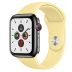 Apple Watch Series 5 // 44мм GPS + Cellular // Корпус из нержавеющей стали цвета «серый космос», спортивный ремешок цвета «лимонный мусс» Apple Watch Series 5 // 44мм GPS + Cellular // Корпус из нержавеющей стали цвета «серый космос», спортивный ремешок цвета «лимонный мусс»
