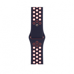 Apple Watch SE // 44мм GPS // Корпус из алюминия цвета «серый космос», спортивный ремешок Nike цвета «Полночный синий/манго» (2020)