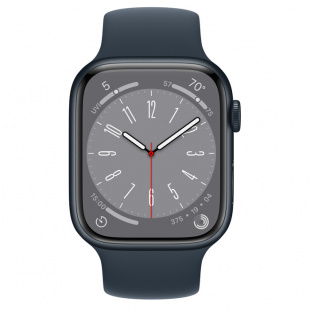 Apple Watch Series 8 // 45мм GPS // Корпус из алюминия цвета "темная ночь", монобраслет цвета "синий шторм"