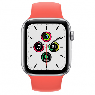 Apple Watch SE // 44мм GPS + Cellular // Корпус из алюминия серебристого цвета, монобраслет цвета «Розовый цитрус» (2020)