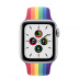 Apple Watch SE // 40мм GPS // Корпус из алюминия серебристого цвета, спортивный ремешок радужного цвета (2020)