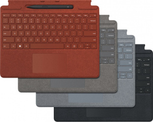 Клавиатура Microsoft Surface Pro Signature Keyboard Type Cover со стилусом Surface Slim Pen 2/ Красный мак (Poppy Red) / Alcantara