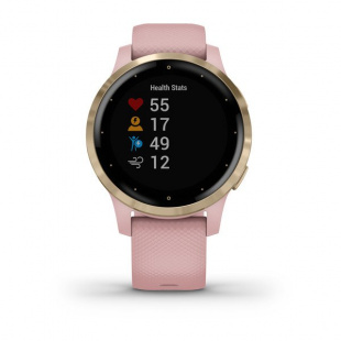 Умные часы Garmin Vivoactive 4s (40mm), золотистый стальной корпус, розовый силиконовый ремешок