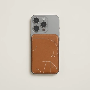 Чехол-бумажник Hermès "Perro" с MagSafe для iPhone, цвет Gold/ Золото