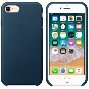 Кожаный чехол для iPhone 7/8, цвет «космический синий», оригинальный Apple, оригинальный Apple