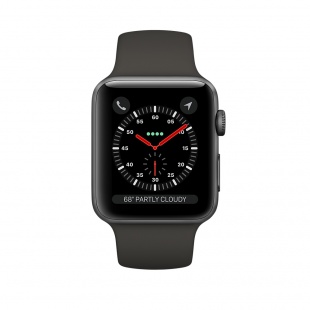 Apple Watch Series 3 // 38мм GPS // Корпус из алюминия цвета «серый космос», спортивный ремешок серого цвета (MR352)