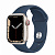Купить Apple Watch Series 7 // 41мм GPS + Cellular // Корпус из алюминия цвета «сияющая звезда», спортивный ремешок цвета «синий омут»