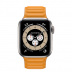 Apple Watch Series 6 // 44мм GPS + Cellular // Корпус из титана, кожаный браслет цвета «Золотой апельсин», размер ремешка M/L