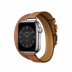 41мм Ремешок Hermès Double Tour Attelage из кожи Swift цвета Gold для Apple Watch