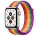 Apple Watch Series 5 // 40мм GPS + Cellular // Корпус из нержавеющей стали, спортивный браслет радужного цвета