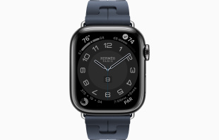 Apple Watch Series 9 Hermès // 41мм GPS+Cellular // Корпус из нержавеющей стали цвета "черный космос", ремешок Kilim Single Tour цвета Navy с раскладывающейся застёжкой (Deployment Buckle)
