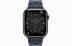 Apple Watch Series 9 Hermès // 41мм GPS+Cellular // Корпус из нержавеющей стали цвета "черный космос", ремешок Kilim Single Tour цвета Navy с раскладывающейся застёжкой (Deployment Buckle)