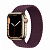 Купить Apple Watch Series 7 // 41мм GPS + Cellular // Корпус из нержавеющей стали золотого цвета, плетёный монобраслет цвета «тёмная вишня»