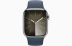 Apple Watch Series 9 // 45мм GPS+Cellular // Корпус из нержавеющей стали серебристого цвета, спортивный ремешок цвета "штормовой синий"