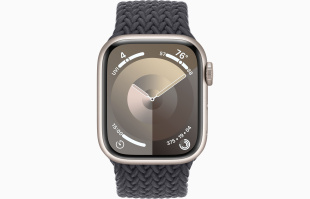 Apple Watch Series 9 // 41мм GPS // Корпус из алюминия цвета "сияющая звезда", плетёный монобраслет цвета "темная ночь"