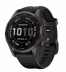 Мультиспортивные часы Garmin Fenix 7S (42mm) Sapphire Solar, титановый угольно-серый DLC корпус, угольно-серый силиконовый ремешок