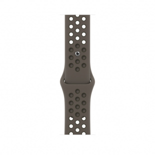 Apple Watch Series 7 // 45мм GPS // Корпус из алюминия цвета «тёмная ночь», спортивный ремешок Nike цвета «cерая олива/рабочий хаки»