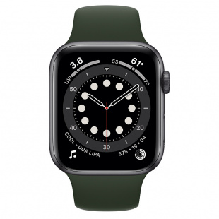 Apple Watch Series 6 // 40мм GPS // Корпус из алюминия цвета «серый космос», спортивный ремешок цвета «Кипрский зелёный»