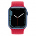 Apple Watch Series 7 // 41мм GPS // Корпус из алюминия синего цвета, плетёный монобраслет цвета (PRODUCT)RED