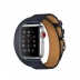 Apple Watch Series 3 Hermès // 38мм GPS + Cellular // Корпус из нержавеющей стали, ремешок Double Tour из кожи Swift цвета Indigo (MQLK2)