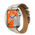 Apple Watch Series 8 Hermès // 41мм GPS + Cellular // Корпус из нержавеющей стали серебристого цвета, ремешок Attelage Double Tour цвета Béton