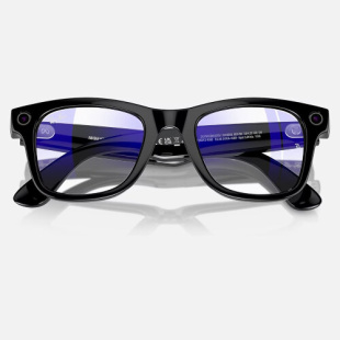 Умные очки Ray-Ban Stories Wayfarer (Черная глянцевая оправа, прозрачно-синие линзы)