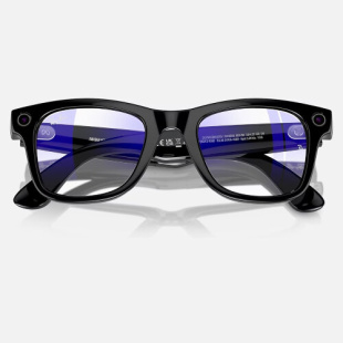 Умные очки Ray-Ban Stories Wayfarer (Черная глянцевая оправа, прозрачно-синие линзы)