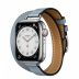 Apple Watch Series 7 Hermès // 41мм GPS + Cellular // Корпус из нержавеющей стали серебристого цвета, ремешок Double Tour Attelage цвета Bleu Lin